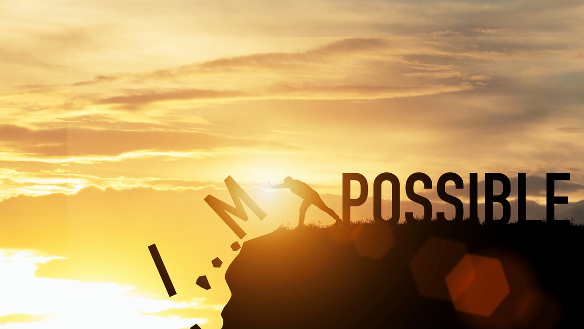 IT IS IMPOSSIBLE TO KEEP THE COMMANDMENTS::PUSH IMPOSSIBLE WORDING © Dilok Klaisataporn | iStockPhoto.com
