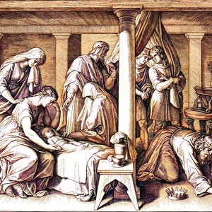 MAN'S OWN SIN::DAVID'S CHILD DIES - Schnorr von Carolsfeld (1870) | Emory.edu