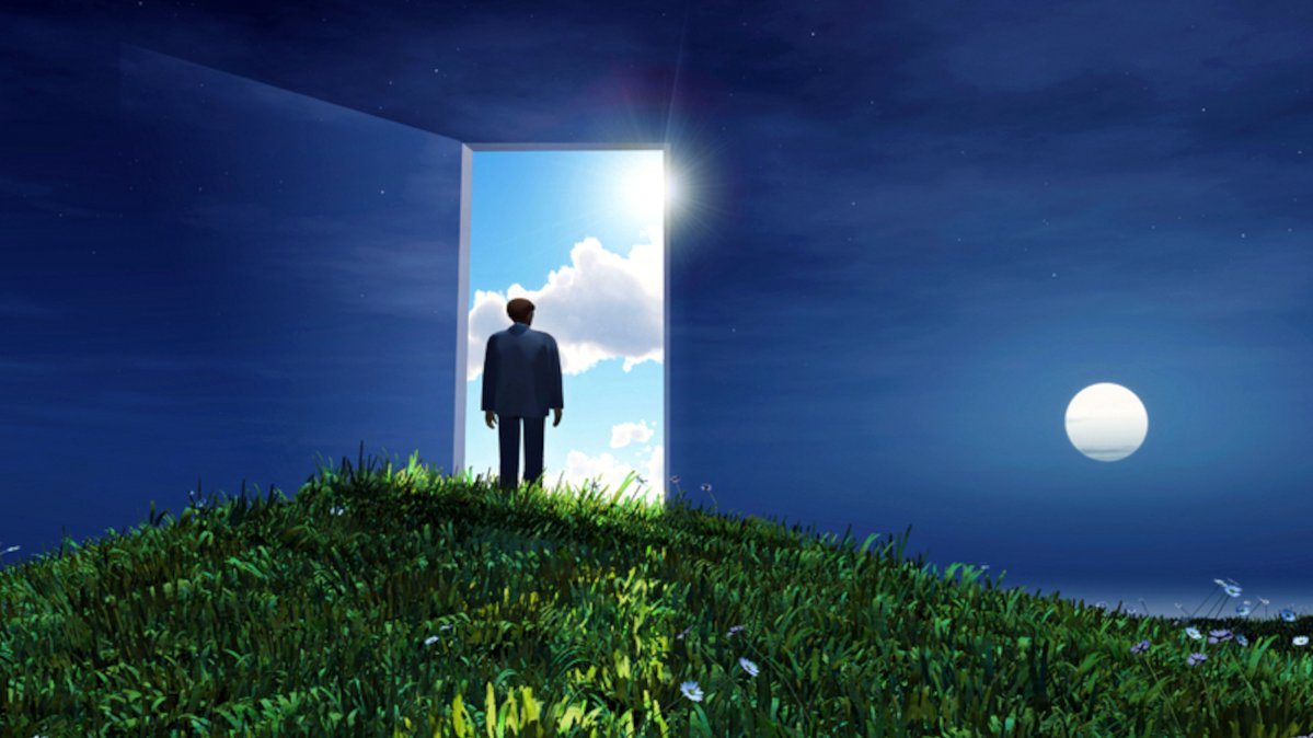 GETTING STARTED IN TORAH::MAN BEFORE OPEN DOOR TO HEAVEN © Mike Kiev | Dreamstime.com