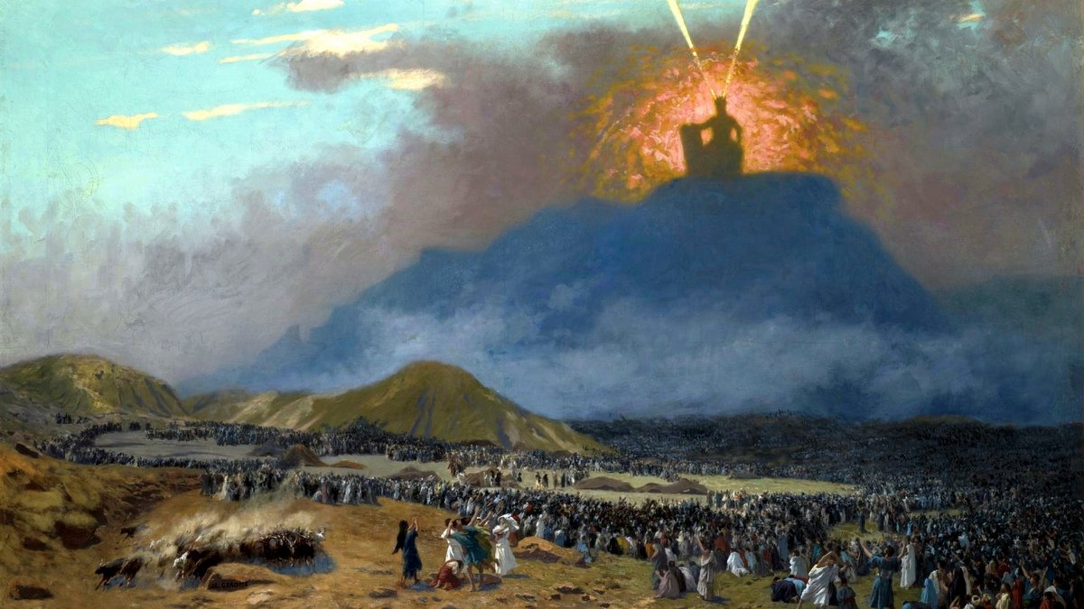 THE THIRTEEN MIDOT::MOSES ON MOUNT SINAI - Jean-Léon Gérôme (1895-1900) | Wikimedia.org
