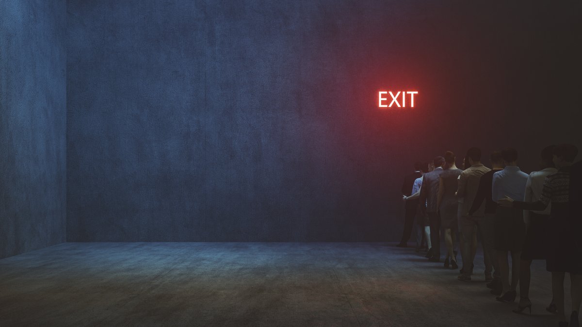 WHEN DID THE DISCIPLES STOP KEEPING THE LAW?::TIRED PEOPLE WAITING IN FRONT OF EXIT SIGN © gremlin | iStockPhoto.com
