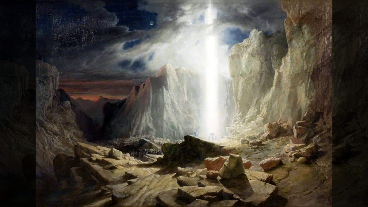 WHY THE SACRIFICES?::THE ISRAELITES PASSING THROUGH THE WILDERNESS, PRECEDED BY THE PILLAR OF LIGHT - William West (1800s) | Bristol Museums, Galleries & Archives | ArtUK.org
