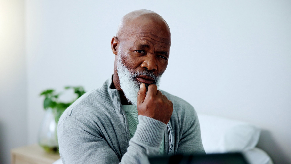 WFT-TELEOLOGICAL::SENIOR MAN THINKING © Yuri Arcurs | Dreamstime.com
