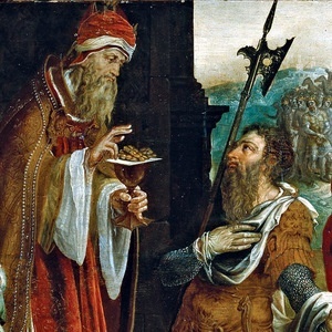 ABRAHAM RECEIVING THE BLESSING OF MELCHIZEDEK - Maerten van Heemskerck (1500s) | Britannica.com