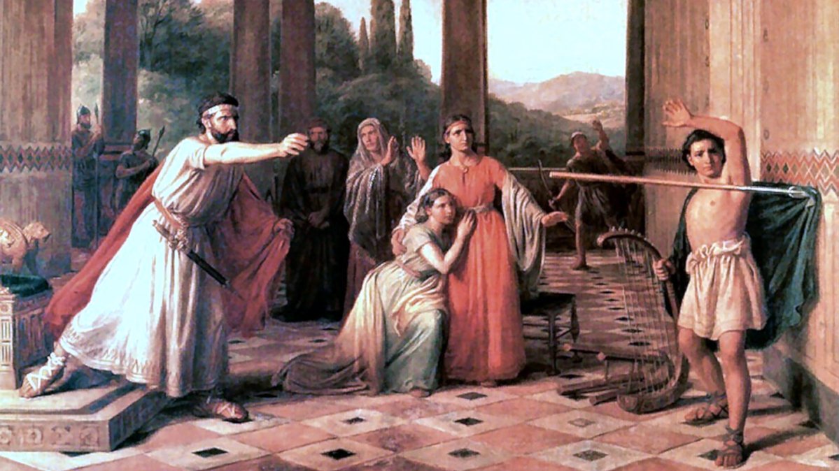 SAUL THROWING HIS SPEAR AT DAVID - Constantin Hansen (1867) | Wikimedia.org