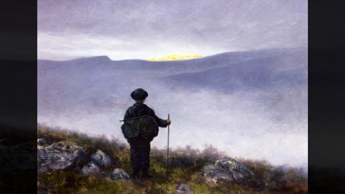 FAR, FAR AWAY SORIA MORIA PALACE SHIMMERED LIKE GOLD  - Theodor Kittelsen (1900) | Wikimedia.org