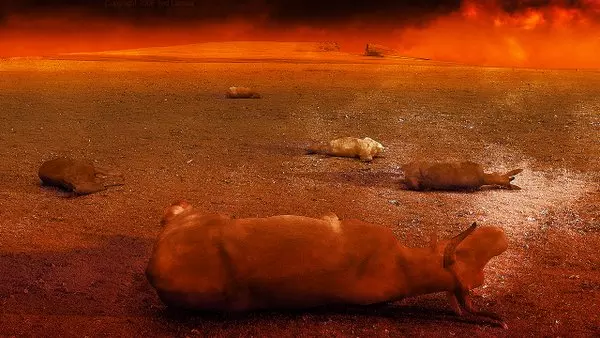 THE LIVESTOCK PLAGUE © Ted Larson | DigitalArtByTedLarson.net