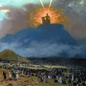THE THIRTEEN MIDOT::MOSES ON MOUNT SINAI - Jean-Léon Gérôme (1895-1900) | Wikimedia.org