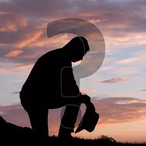 NOT EVERY KNEE WILL BOW AT THE NAME OF JESUS::COWBOY PRAYER SUNSET SILHOUETTE © DaydreamsGirl | iStockPhoto.com