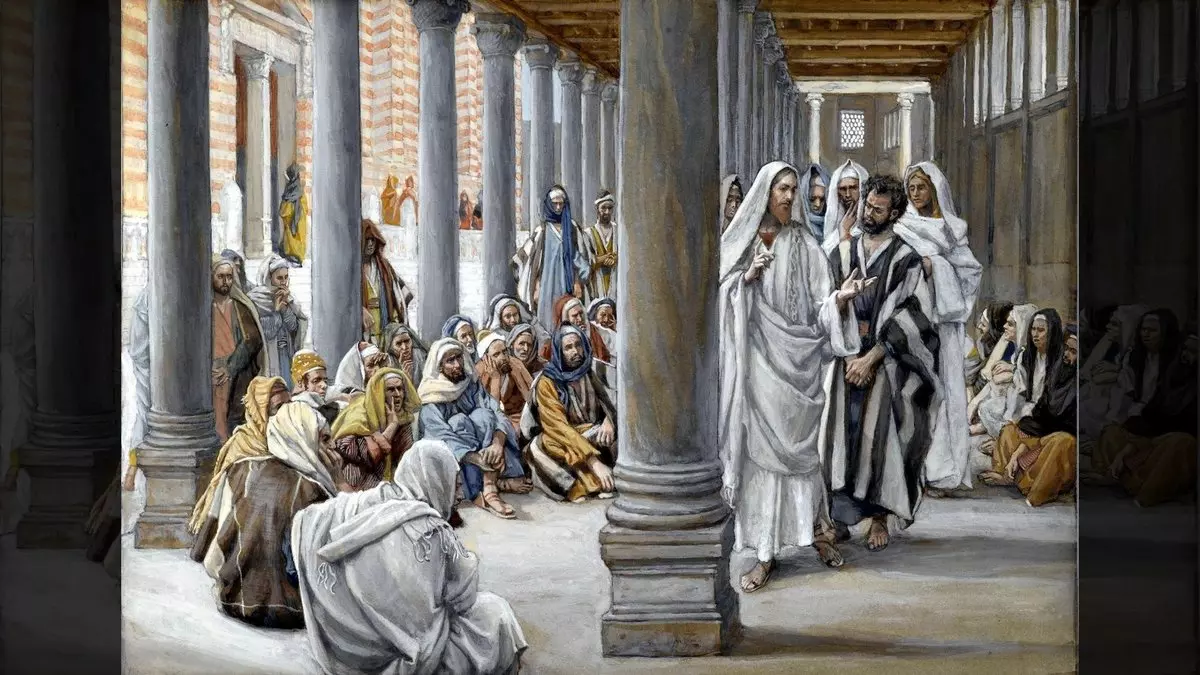 THE SABBATH IN THE APOSTOLIC WRITINGS::JESUS WALKS IN THE PORTICO OF SOLOMON - James Tissot (1896) | BrooklynMuseum.org