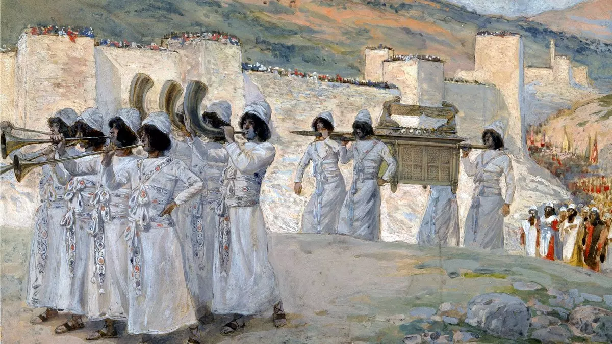 THE SEVEN TRUMPETS OF JERICHO - James Tissot (1902) | Wikimedia.org