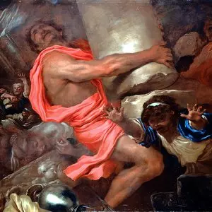 SANSONE DISTRUGGE IL TEMPIO DEI FILISTEI - Giovanni Grechetto (1600) | Wikimedia.org
