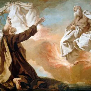 ELIJAH TAKEN UP IN A CHARIOT OF FIRE - Giuseppe Angeli (1740) | Wikimedia.org
