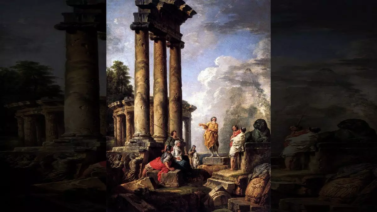RUINS WITH ST PAUL PREACHING - Giovanni Paolo Pannini (1735) | Wikimedia.org