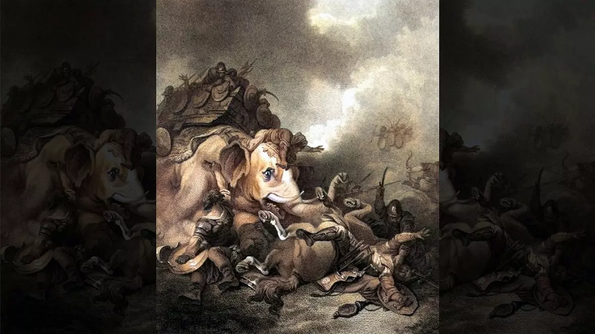 1 Maccabees 6::HEROISM OF ELEAZAR - P. J. De Loutherbourg (1815) | Wikimedia.org
