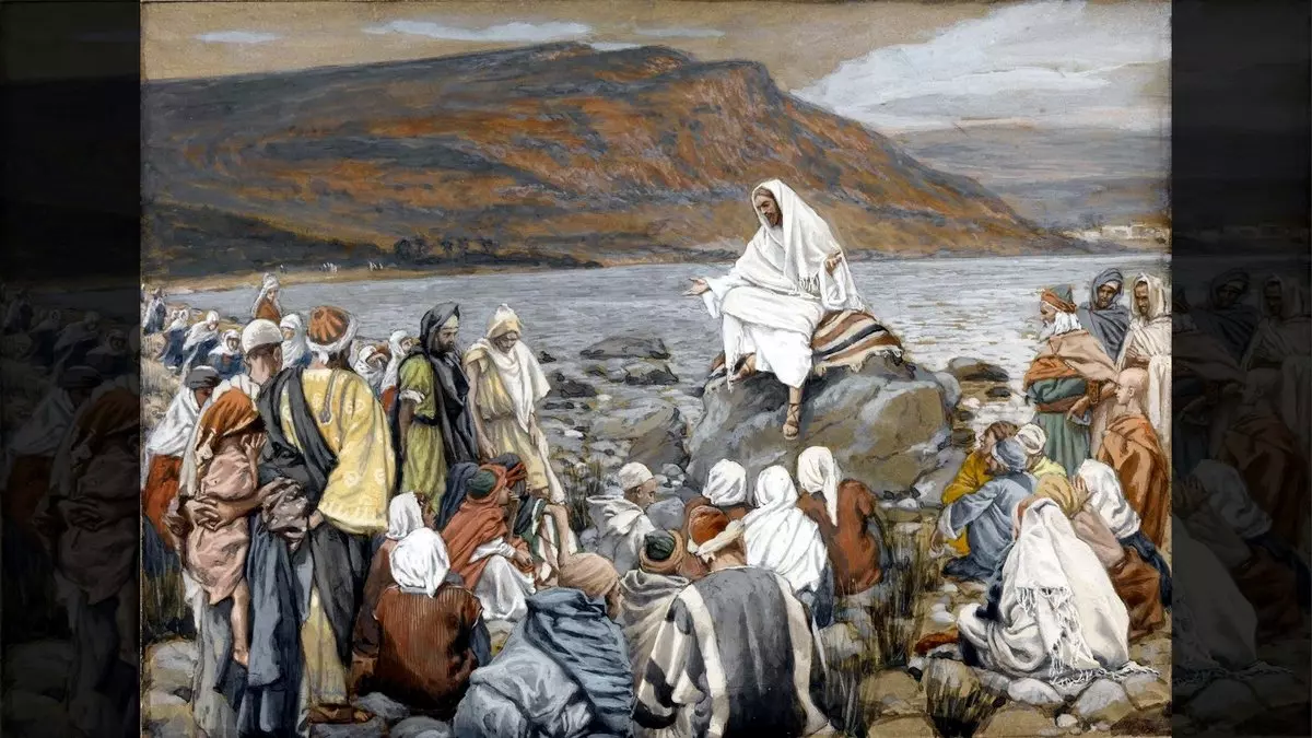 The Parables of Yeshua::JESUS TEACHES THE PEOPLE BY THE SEA - James Tissot (1896) | BrooklynMuseum.org