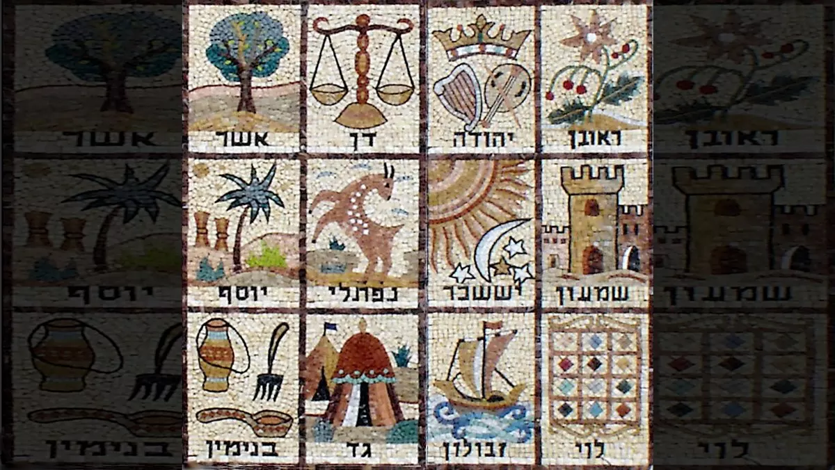 The Twelve Tribes of Israel::MOSAIC- TRIBES FROM THE GIVAT MORDECHAI ETZ YOSEF SYNAGOGUE FAÇADE © Unknown | Wikimedia.org