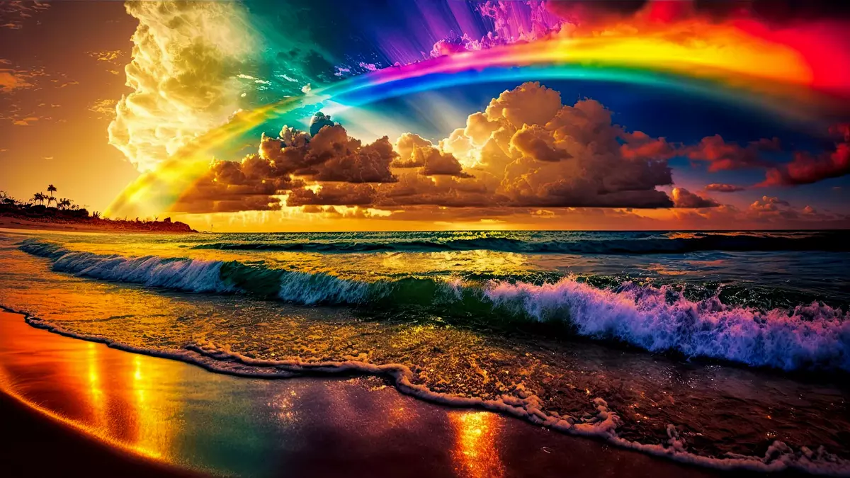 NOACH::TROPICAL ISLAND BEACH RAINBOW © AABJDesigns | Etsy.com