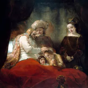 VAYECHI::JACOB BLESSING THE CHILDREN OF JOSEPH - Rembrandt van Rijn (1656) | WikiArt.org VAYECHI::JACOB BLESSING THE CHILDREN OF JOSEPH - Rembrandt van Rijn (1656) | WikiArt.org