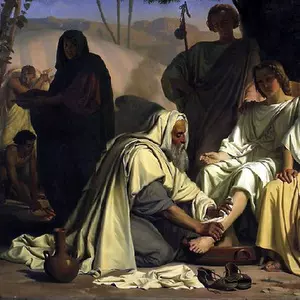 VAYERA::ABRAHAM WASHING THE ANGELS' FEET - Félix Fossey (1854) | Wikimedia.org VAYERA::ABRAHAM WASHING THE ANGELS' FEET - Félix Fossey (1854) | Wikimedia.org
