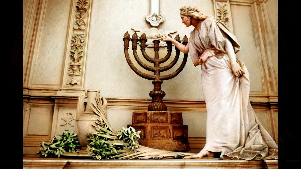 1 Maccabees 4::ANGEL LIGHTING THE MENORAH - Juan Antonio Buschiazzo (1822) | Google Images