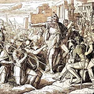 1 Maccabees 5::WOODCUT FOR DIE BIBLE IN BILDERN - Schnorr von Carolsfeld (1860) | Wikimedia.org