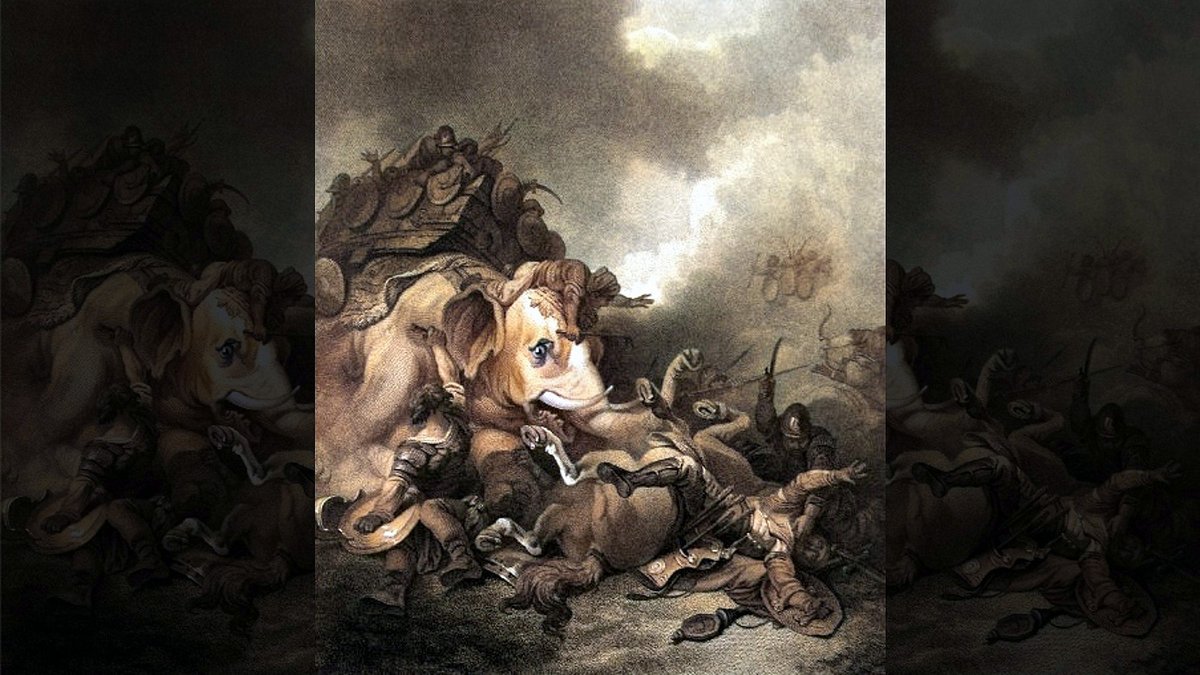 1 Maccabees 6::HEROISM OF ELEAZAR - P. J. De Loutherbourg (1815) | Wikimedia.org