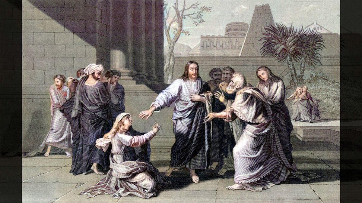 The Miracles of Yeshua::CHRIST WITH THE SYRO-PHOENICIAN WOMAN - Dirk Jurriaan Sluyter (1886) | Wikimedia.org