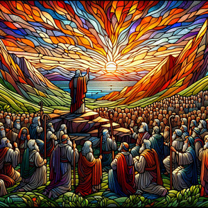 AND MOSES MADE AN END OF SPEAKING ALL THESE WORDS TO ALL ISRAEL © AI | Bible.art