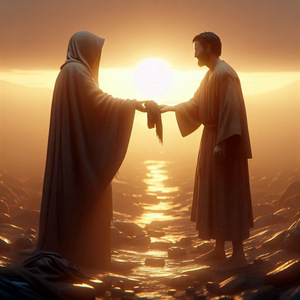IN ANY CASE THOU SHALT DELIVER HIM THE PLEDGE AGAIN WHEN THE SUN GOETH DOWN © AI | Bible.art