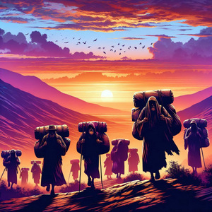 SHELACH::THE TWELVE SPIES RETURN © AI | Bible.art SHELACH::THE TWELVE SPIES RETURN © AI | Bible.art