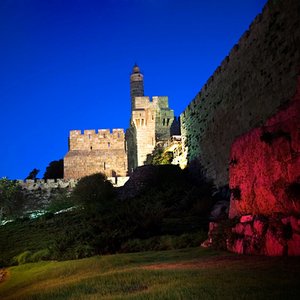 Interactive Timeline of Jerusalem::THE TOWER OF DAVID- OLD CITY WALLS AT DAWN, JERUSALEM © Aron Brand | Dreamstime.com